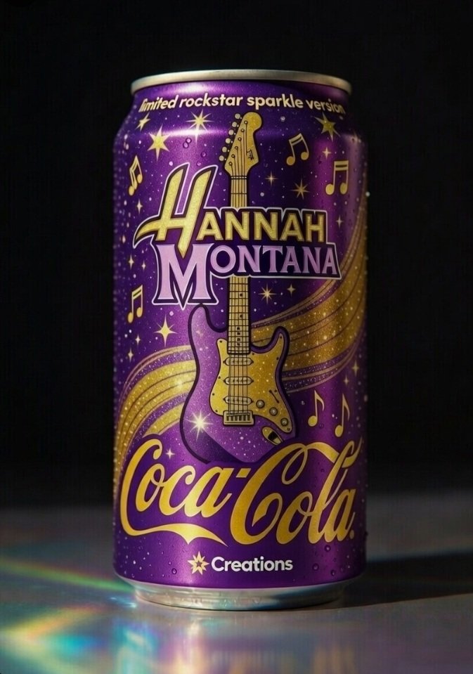 deadpetzsoc1ety's tweet photo. 🚨 RUMOR: Coca-Cola Creations is reportedly dropping a Hannah Montana Limited Edition soon! https://t.co/lpi5NDn8eT
