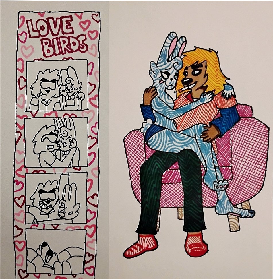 rawdawgcomics's tweet photo. My beautiful boyfriend gave me these cute little drawings for Valentine's Day. I love him https://t.co/TNxIxYuXQb