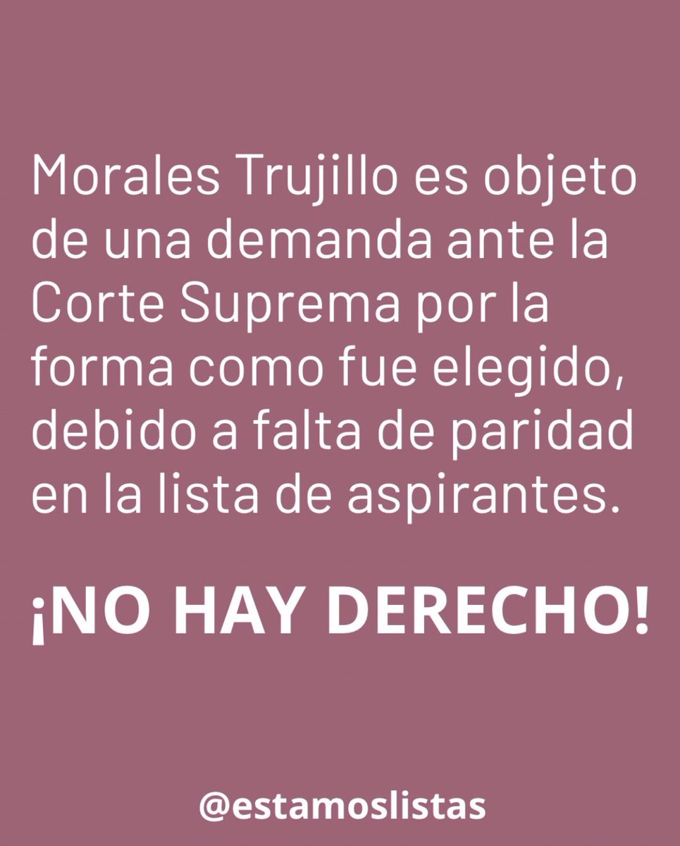 Estamos_Listas's tweet photo. Al @consejodeestado le solicitamos informe a toda la ciudadanía: ¿cuándo vencen los términos legales para decidir si el nombramiento del magistrado Juan Camilo Morales Trujillo respeta o no el principio de paridad de género? #EstamosListas https://t.co/8gMpFIAiQq