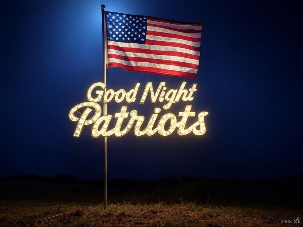 Good night, Patriots
"America. It is the only place where miracles not only happen, but where they happen all the time." -- Thomas Wolfe