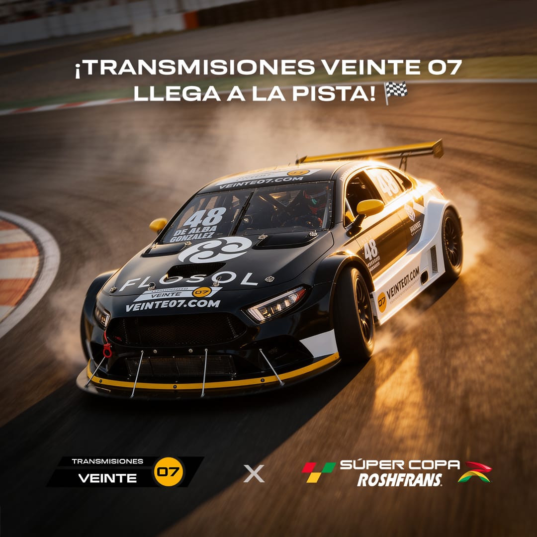 TransVeinte07's tweet photo. Transmisiones Veinte 07 llega a la pista y este año nos sumamos a vivir la adrenalina del automovilismo profesional.

Nos enorgullece anunciar nuestro patrocinio a Marcelo González dentro de la Súper Copa Roshfrans 2026, compartiendo vehículo con Salvador de Alba en la categoría GTM PRO, una de las más demandantes del deporte motor en México.

Este proyecto representa más que presencia de marca: es la oportunidad de llevar nuestra experiencia técnica y nuestra filosofía de precisión a un entorno donde el desempeño se mide en milisegundos.

De la mano de AGA Racing Team, equipo con amplia exposición y fuerte competitividad, acompañaremos una temporada que recorrerá múltiples estados del país, impulsando talento joven y consolidando alianzas estratégicas dentro del sector automotriz.

Las mismas soluciones que respaldan diariamente a talleres y especialistas ahora también se ponen a prueba en pista, reafirmando nuestro compromiso con la innovación, la ingeniería aplicada y el alto desempeño.

Seguiremos compartiendo avances y resultados a lo largo de la temporada.

Transmisiones Veinte 07 — Más que refacciones, soluciones que conectan.