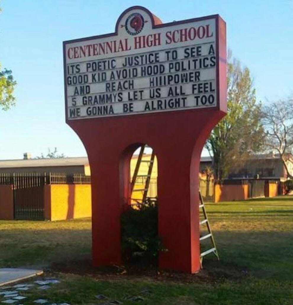 Centennial High School, where Kendrick Lamar went to school, celebrates his 5-Grammy night