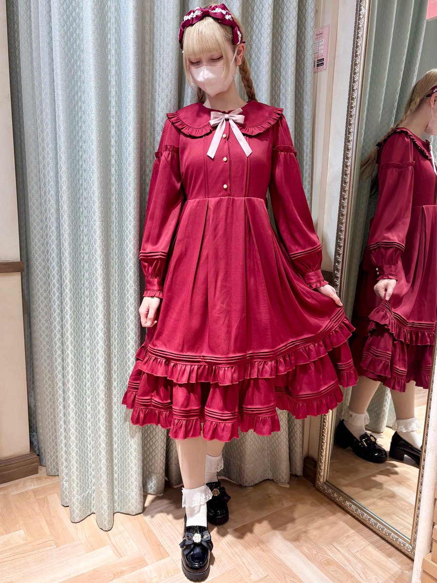 New Romantic Heroineワンピース ロング丈 ボルドー/サックス/ブラック