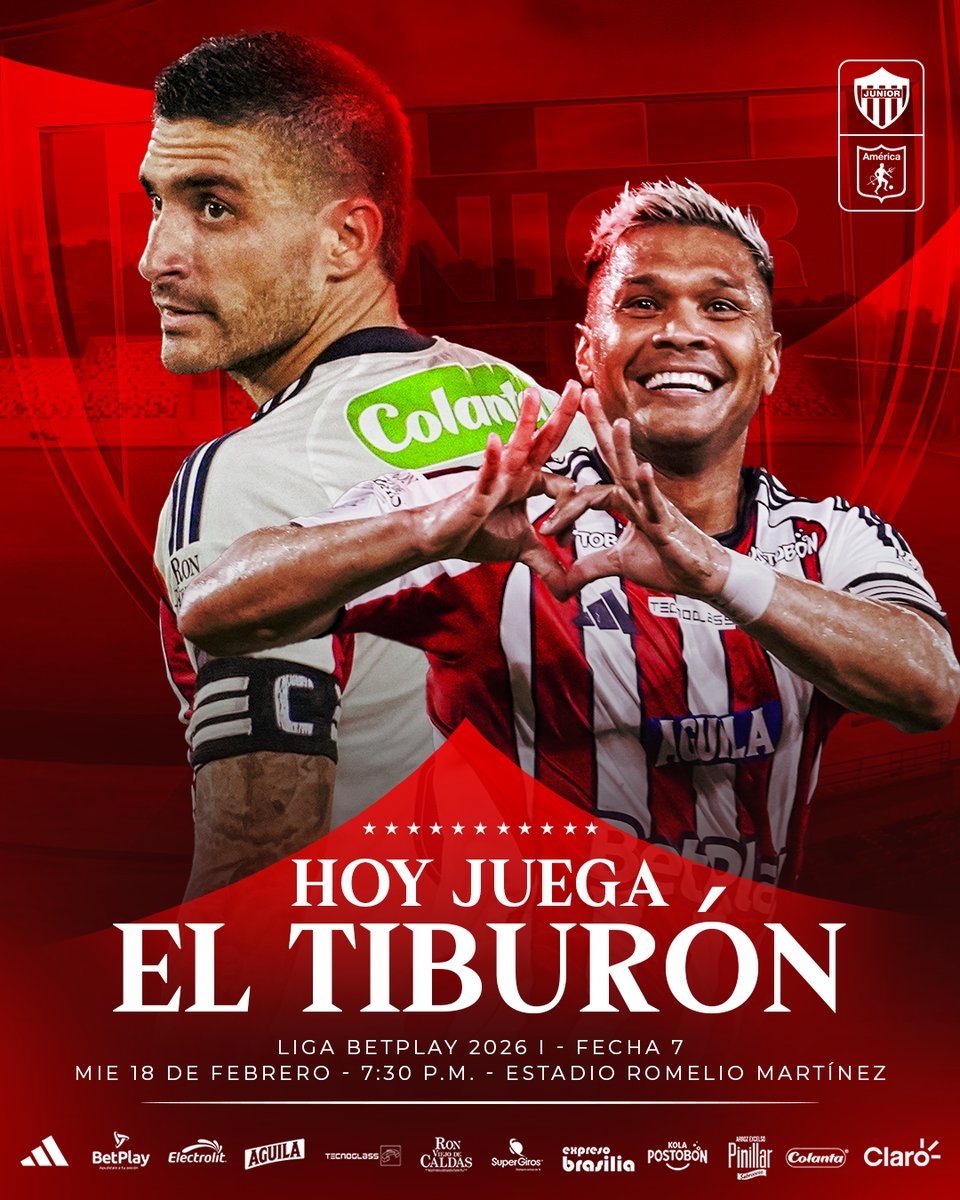 🔥🦈¡HOY JUEGA EL TIBURÓN!
¡TODOS JUNTOS!

#VamosJunior