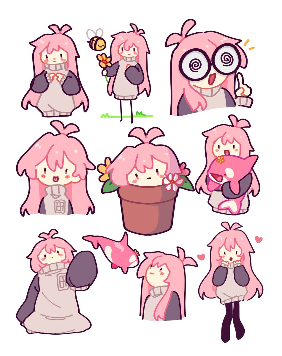 doodles from yesterday's stream ! 🩷✨