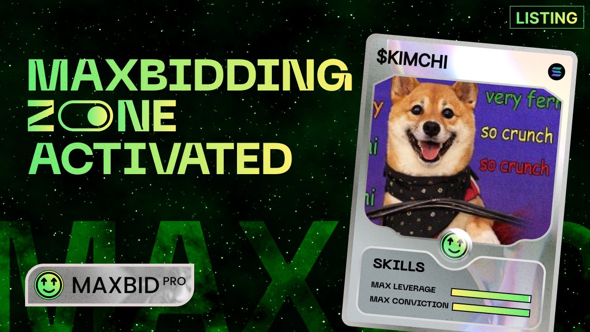 🚨 LISTING ALERT: $KIMCHI     

Trade with leverage on Maxbid:                                                                                                                                                                                              maxbid.pro/trade/HaUXAdAW…