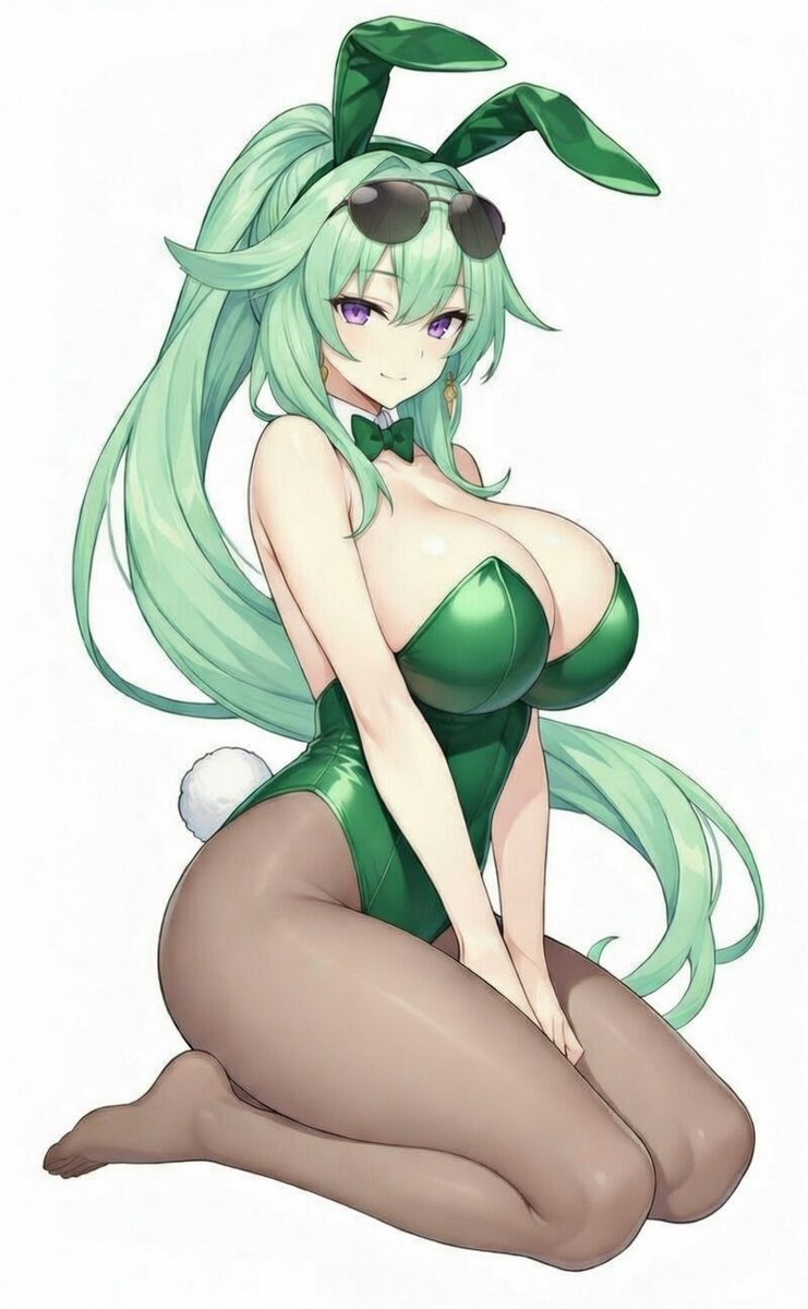 Bunny Green Heart Vert