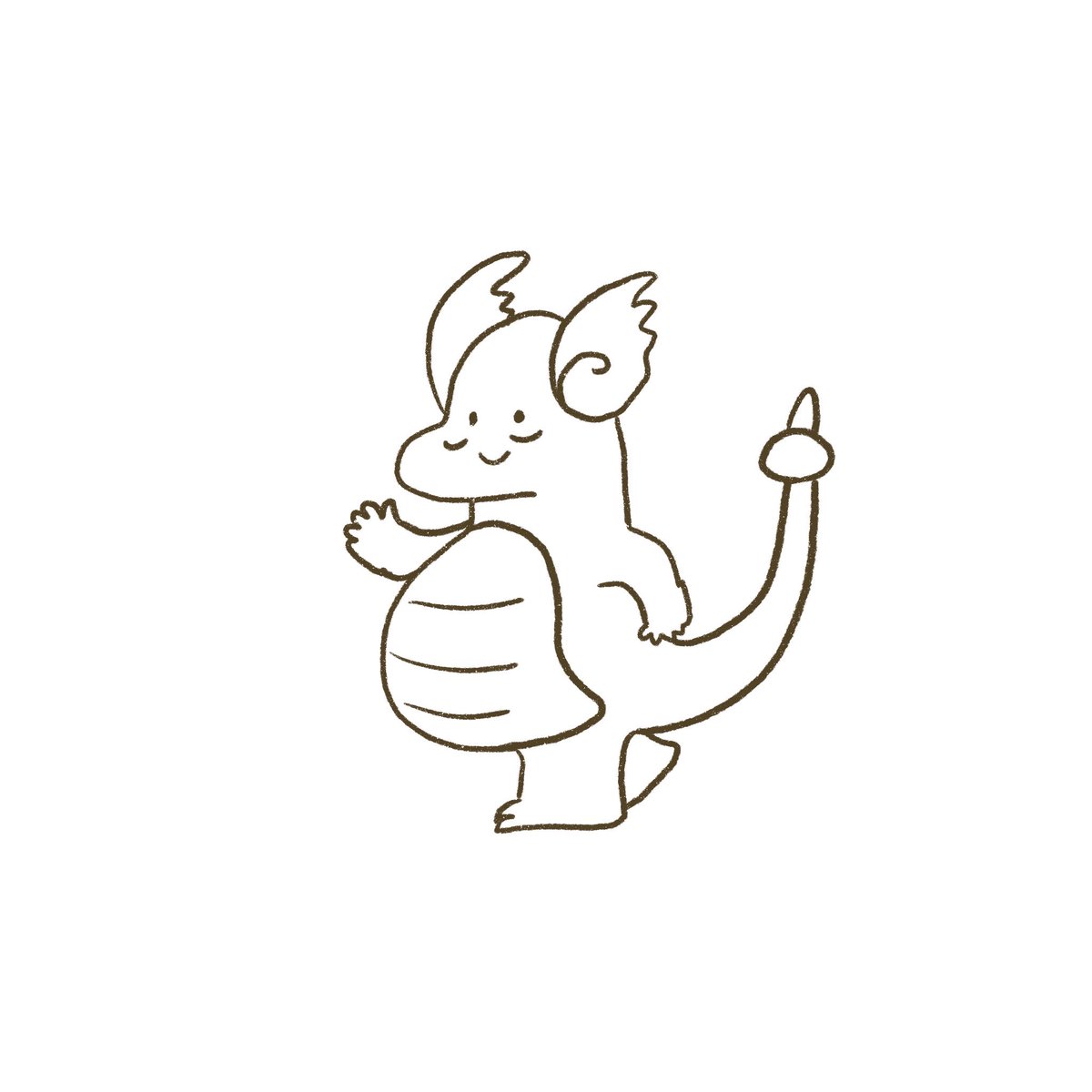 OnaMuzi_illust 今日なかまさんのカイリュー見たから描ける気がしました