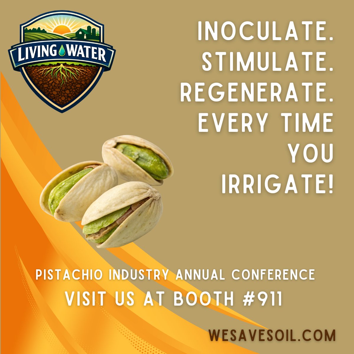 SoilPhix's tweet photo. 🌱 Inoculate. Stimulate. Regenerate.
Every time you irrigate. 💧

Join us at the Pistachio Industry Annual Conference — Booth #911.

Let’s talk soil biology and smarter irrigation. #agriculture #farming #soil https://t.co/VnWLzryXpa