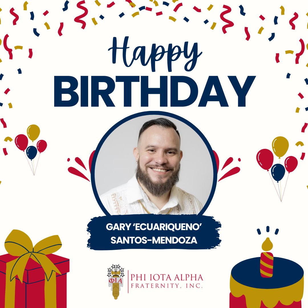 Before the day ends, Phi Iota Alpha would like to wish Bro.Gary 'Ecuariqueño' Santos-Mendoza un Feliz Cumpleaños! 

Bro. Gary crossed Spring 2007 at our Alpha Gamma Chapter at St. John's University and currently serves as one of our esteemed Board of Trustees!

#FelizCumpleaños