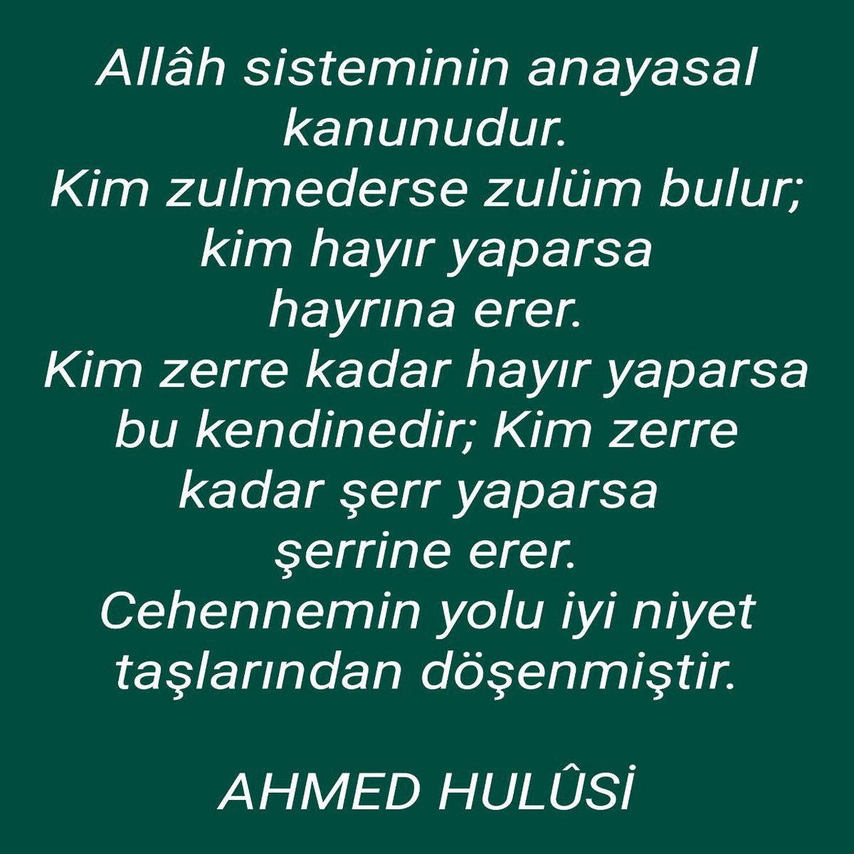 ZERRE KADAR HAYIR, ZERRE KADAR ŞER.