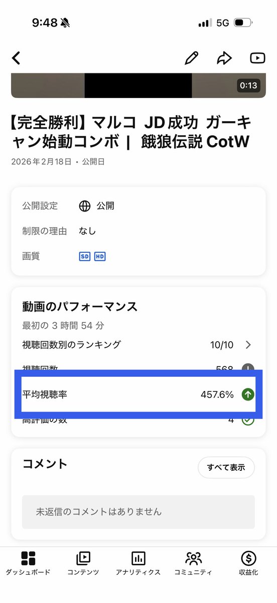 PerfectFighting's tweet image. 平均視聴率、初の457.6％突破、YouTube不具合？