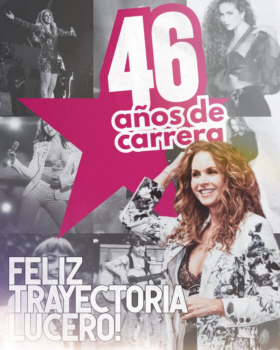 feliz 46 años de carrera y trayectoria, <a href="/LuceroMexico/">Lucero</a>. te amamos! 🩷⭐️

#LuceroContigo | LUCERO 46 CONTIGO