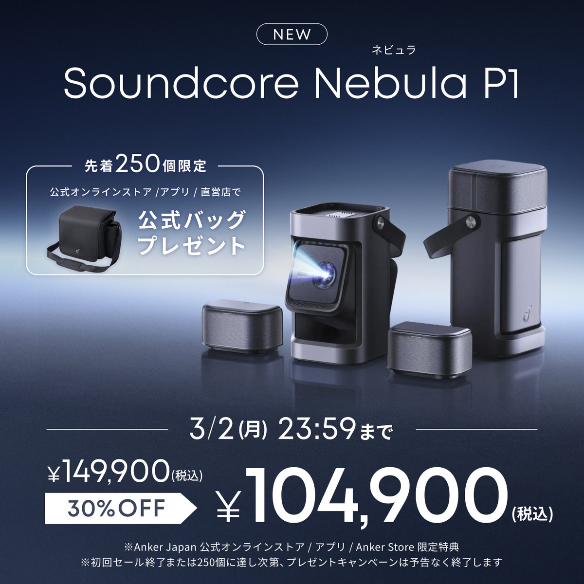 Anker Soundcore Nebula P1 / P1i 専用ケース Nebula Carry Case for P1 & P1i