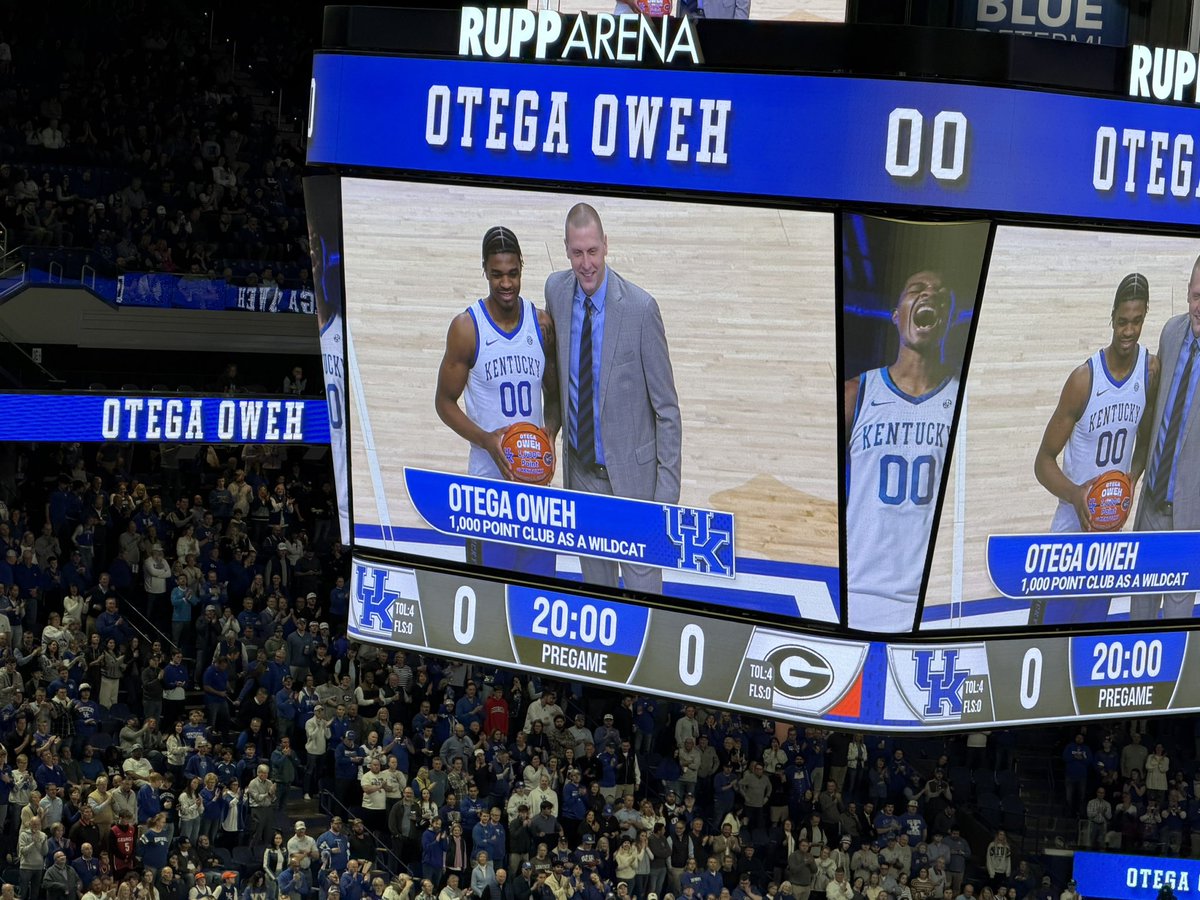 Otega Oweh recognized for surpassing 1k points at Kentucky