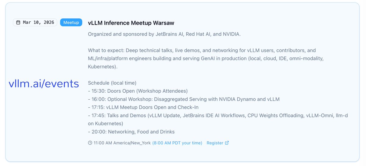 meetup schedule card