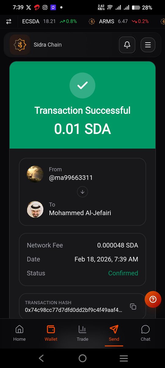 manfiona99's tweet photo. @sidrachain Sent successfully thank you! https://t.co/Dq1FHoLEll