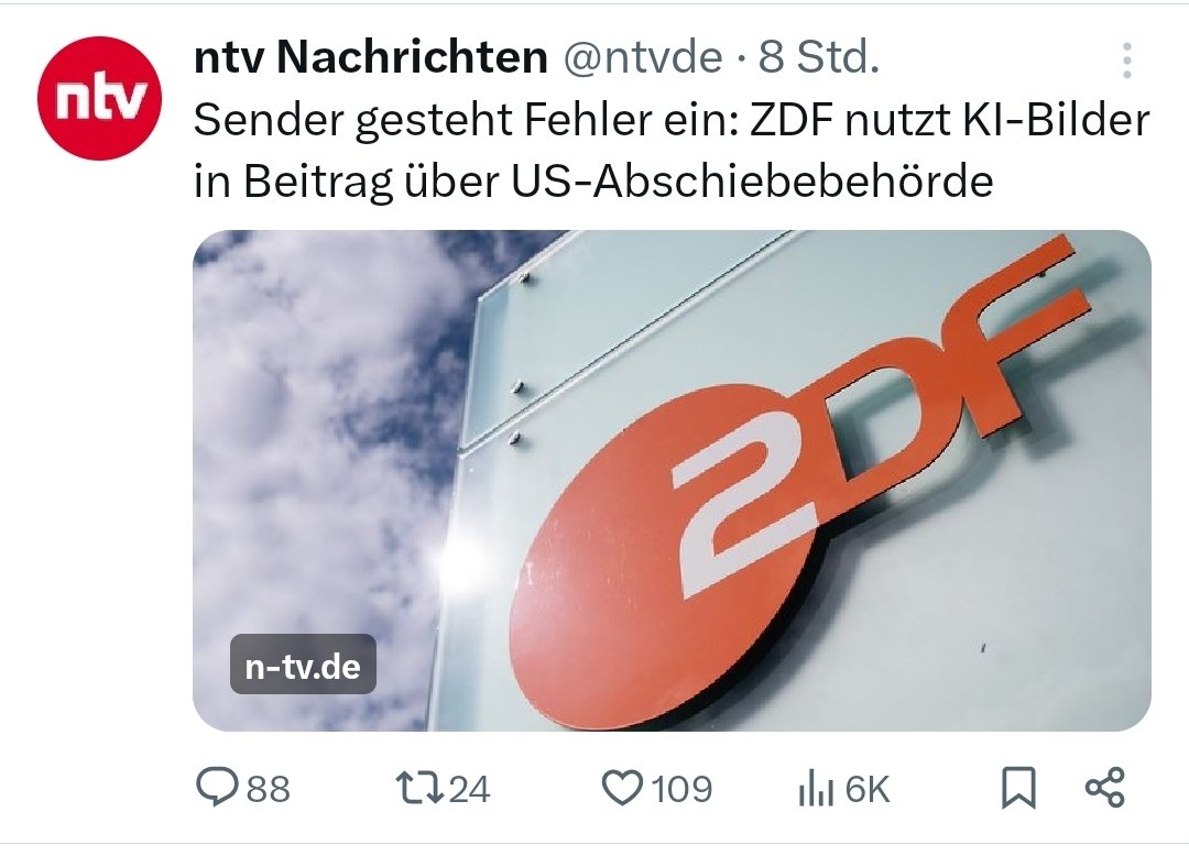 Niemiecka telewizja publiczna ZDF przyznała się do wygenerowania drastycznego i negatywnego filmu o Trumpie i ICE  przez AI i emisji  w dzienniku telewizyjnym jako prawdziwe relacje!!!!

<a href="/rutkem/">Monika Rutke</a>, <a href="/miloszlodowski/">Milosz Lodowski  🇵🇱 💯</a>, <a href="/cezarykrysztopa/">Pan Cezary Krysztopa #BabiesLivesMatter</a>, <a href="/SlubowskiG/">Grzegorz Ślubowski</a>, <a href="/AKrzystyniak/">Andrzej Krzystyniak</a>, <a href="/NowySwiat24/">NowyŚwiat24</a>