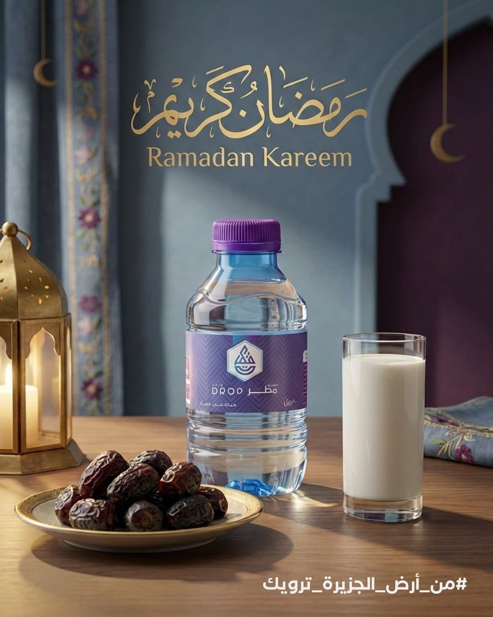 مبارك عليكم الشهر🌙
نسأل الله لكم صيامًا مقبولًا💧🌙

#مياه_قطرة_مطر 💧