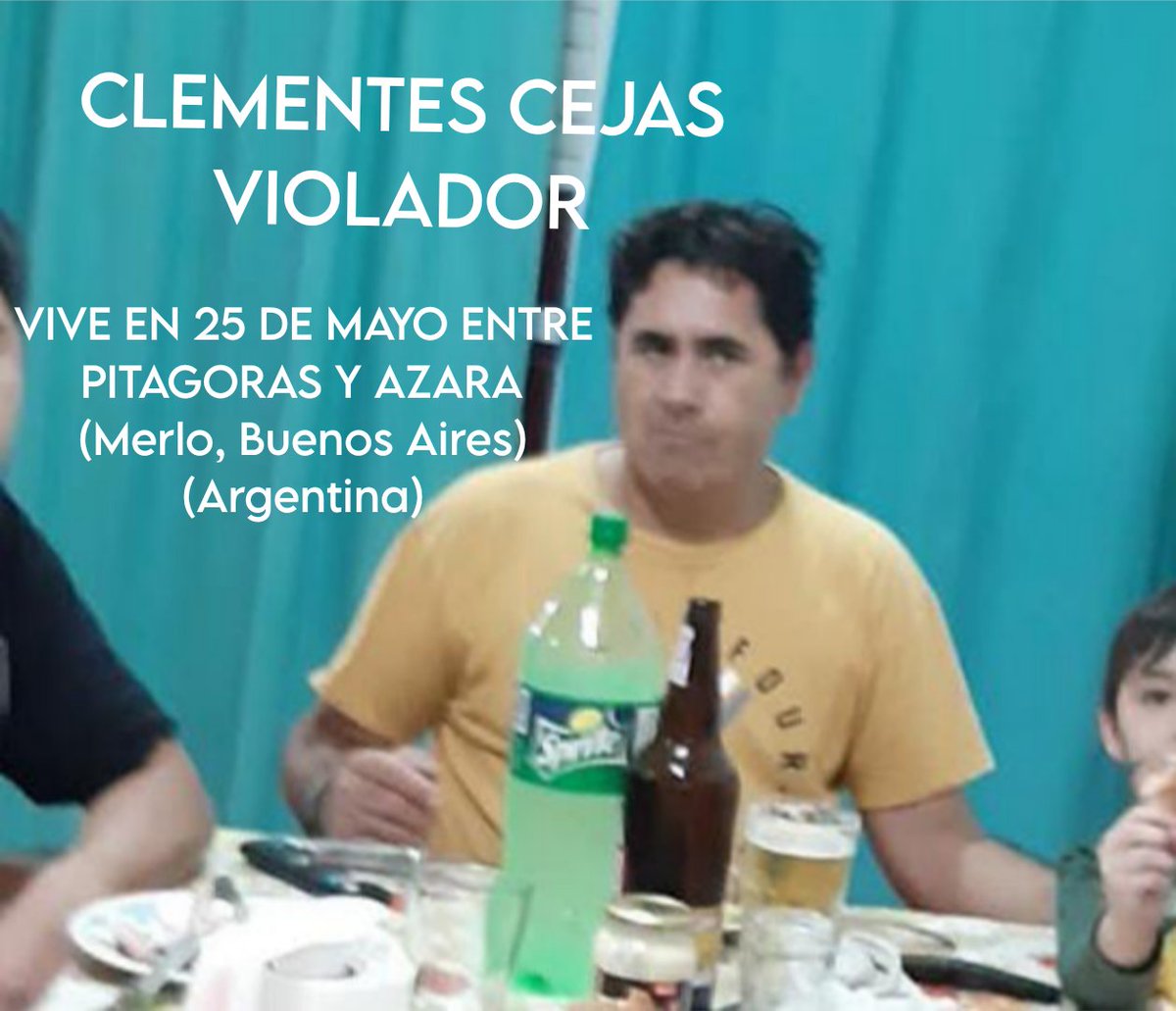 Kiki19972018's tweet photo. CLEMENTE CEJAS ABVSADOR

Le ofreció trabajo a mi hermana hace años y la drogó para abvsarla. Todo está en el juzgado de Morón, con las pericias forenses, psicologicas y de sangre. 

#abvsador #Viral #merlo #argentina #violador #clementecejas https://t.co/2rLwHRKOGr