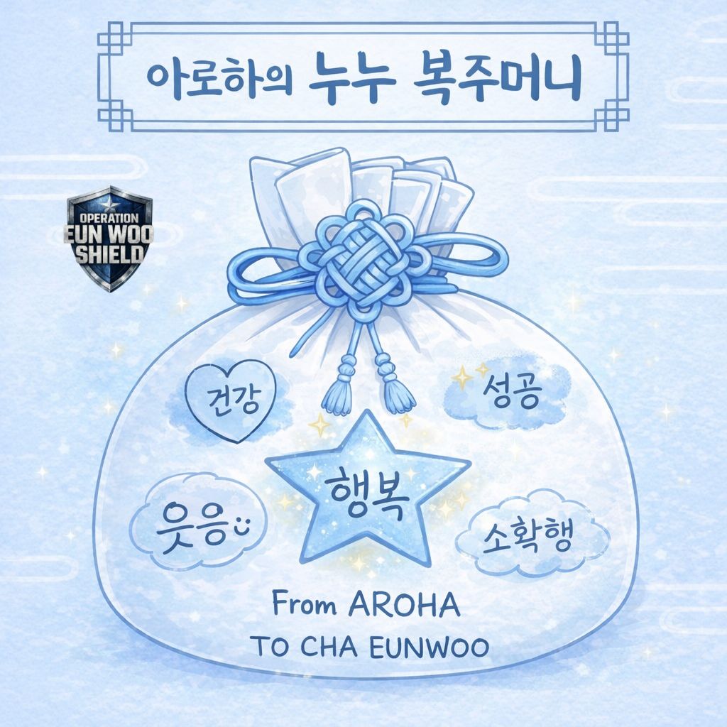 Eunwoo, Aroha ha construido tu bolsita de la fortuna para que nunca te falte:
⭐ 행복 (felicidad)
💙 건강 (salud)
✨ 성공 (éxito)
😊 웃음 (sonrisas)
☁ 소확행 (pequeñas alegrías)
#ProtectLeeDongMin #OperacionEscudoEunwoo 
<a href="/CHAEUNWOO_offcl/">CHA EUN-WOO OFFICIAL</a>