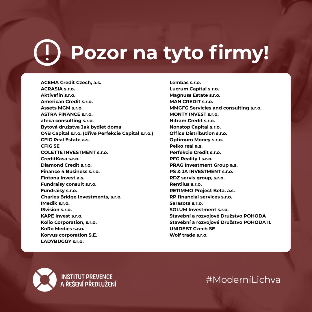 Institut prevence a řešení předlužení tweet media