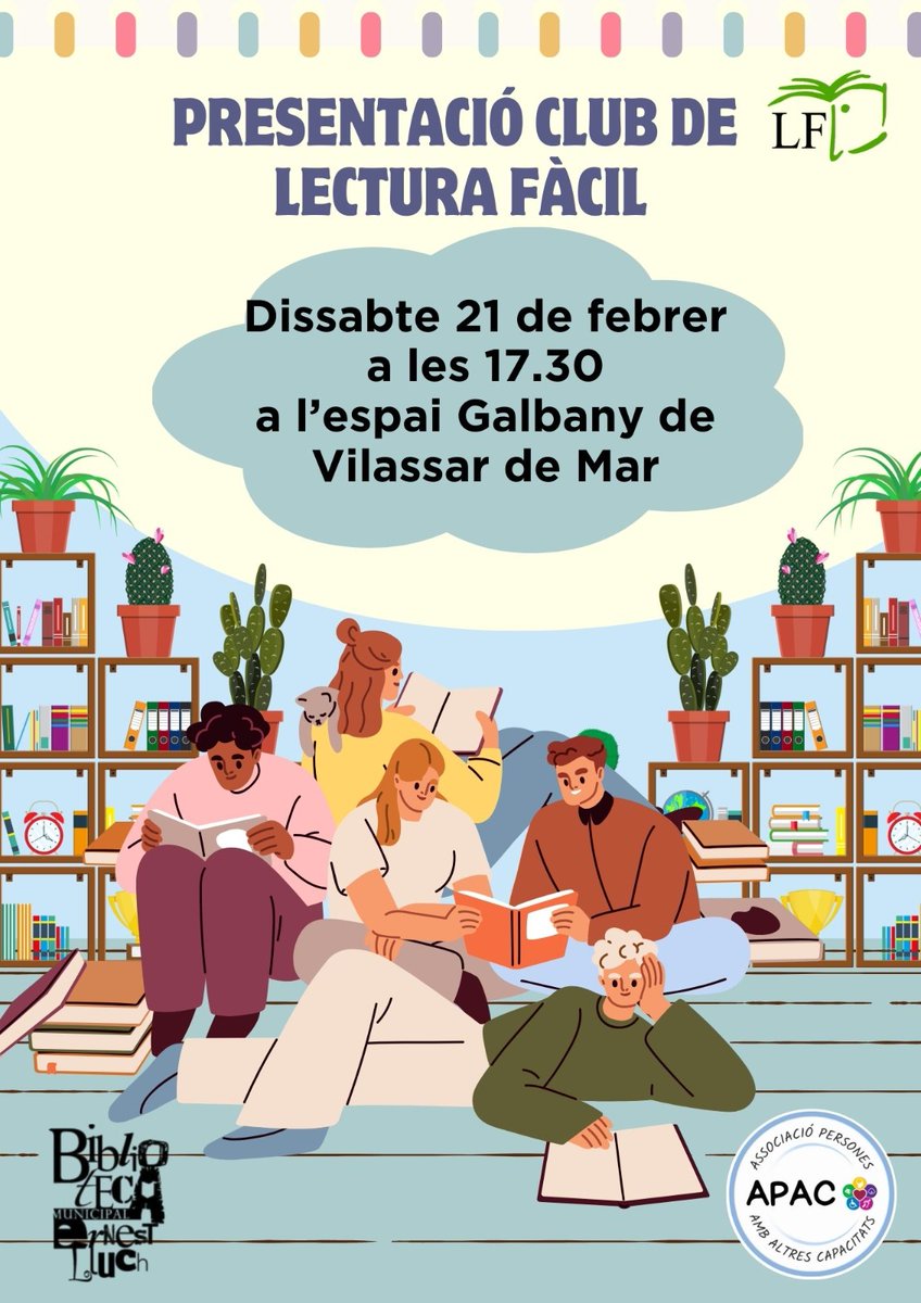 APAC_Maresme's tweet photo. Perquè la LF és una mesura d'accessibilitat cognitiva i l'accés a la lectura un dret fonamental.
Perquè llegir és un plaer i permet compartir pensaments i experiències 
Dissabte presentem un projecte:Club de Lectura Fàcil per joves i adults #lecturafàcil #accessibilitatcognitiva https://t.co/yrISHnjNSd