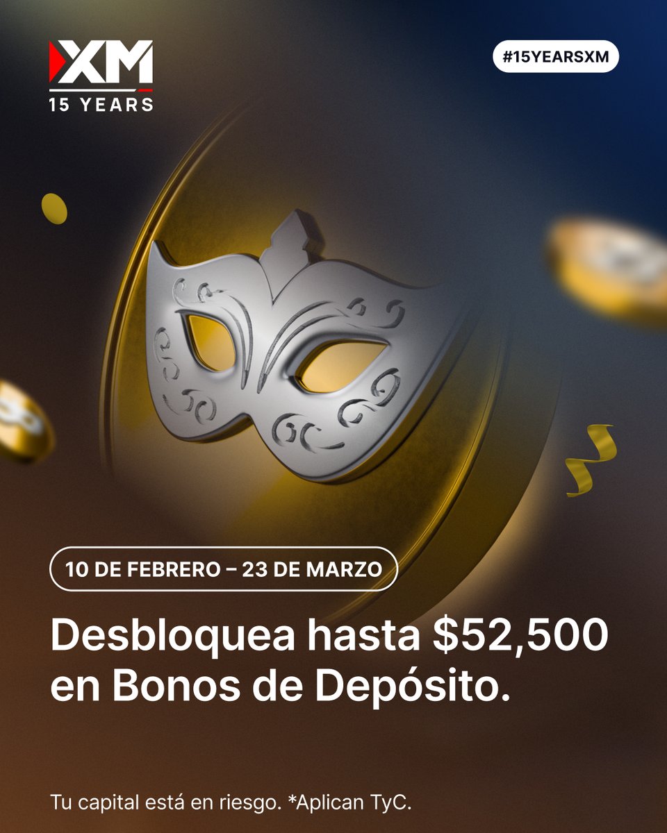 XMLatino's tweet image. Opera y reclama hasta $52,500 en Bonos de Depósito 💰
Desbloquea un nuevo bono cada semana y sigue acumulándolos a medida que operas.
¿Listo para empezar? 👉 xm.com/landing/promo-…

#XM #15YearsXM #BonusPromo