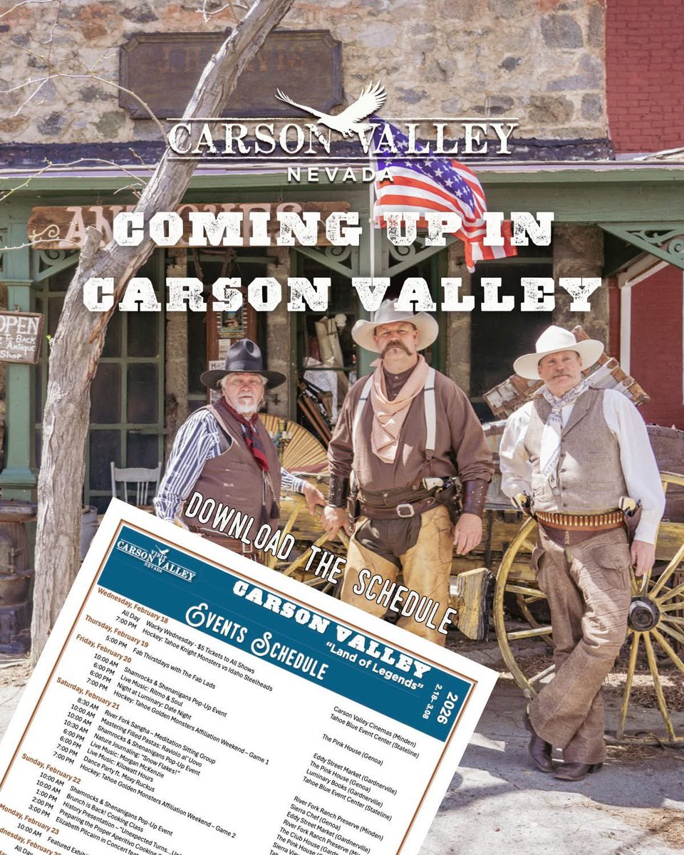 Carson Valley’s calendar is brimming with events! Ready to get out, tune in, and turn up your creative side? 🎶🎨 #WhyCV

👉 Find your groove, spark your creativity, and explore what’s happening next on the Carson Valley events calendar: visitcarsonvalley.org/events-news/ca…