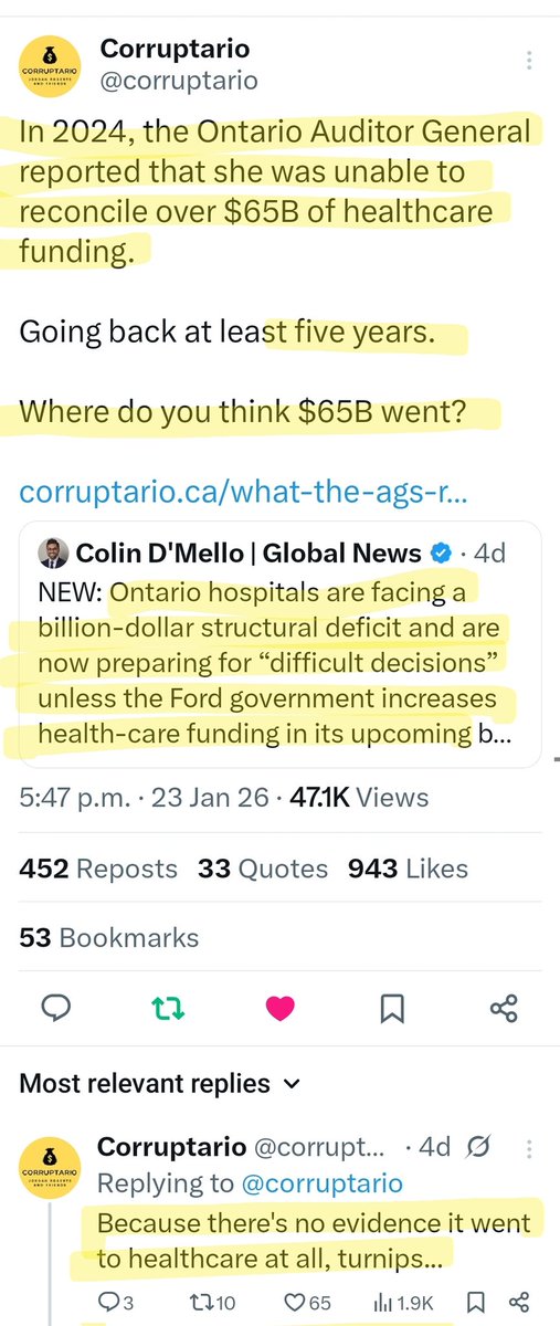 underbite's tweet photo. @ColinDMello Imagine if all that money that #CorruptAF #CPC #DougFord spent, OUR money, was going to make our HEALTHCARE and EDUCATION and LIVES better instead of being FIREHOSED into #FascistFord's #MobDonors' pockets. https://t.co/uVlpzONVnf
