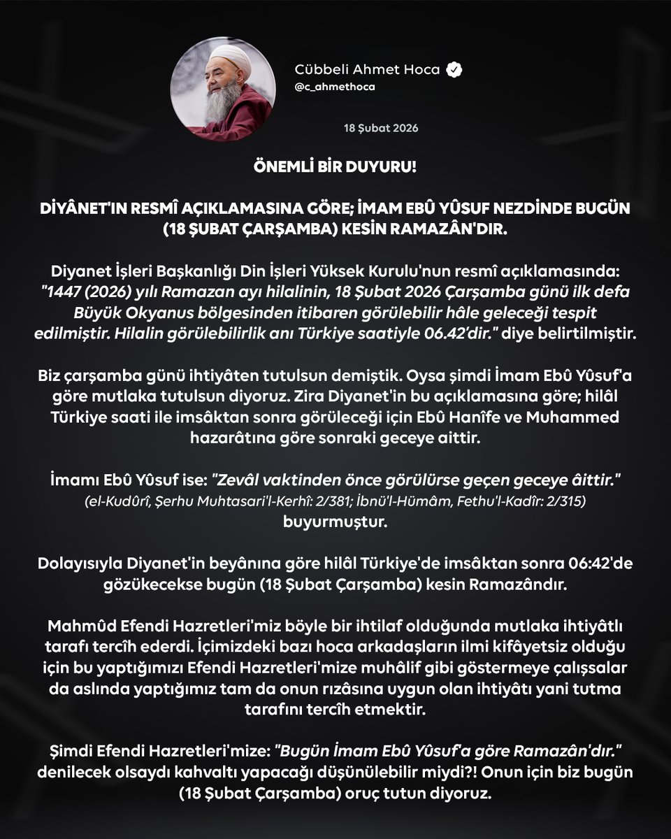 Cübbeli Ahmet Hoca tweet media