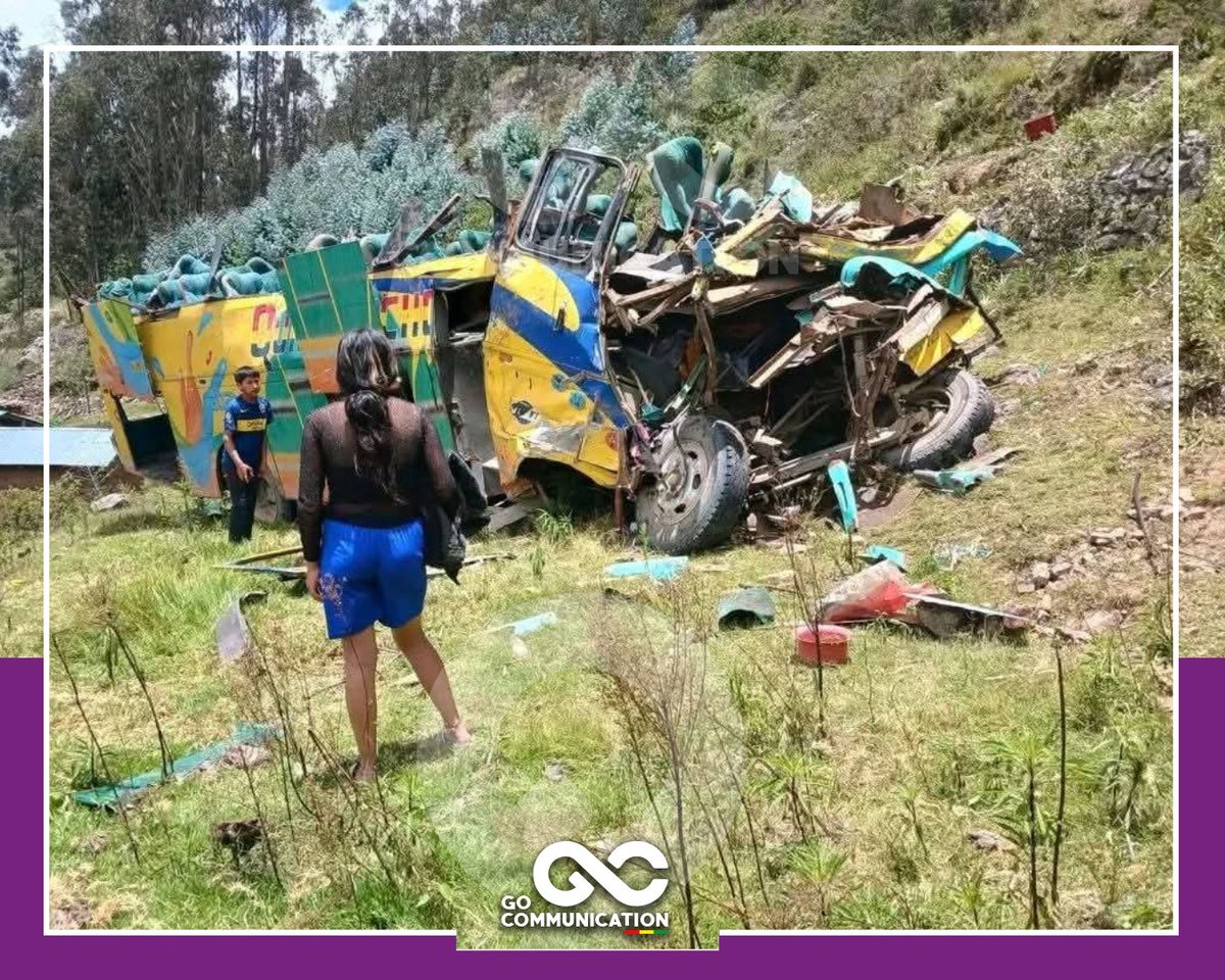GoComBolivia's tweet photo. 🚌Flota se embarranca en Inca Sarawi, Mocomoco, durante el martes de Ch’alla dejando varios fallecidos y heridos; se espera informe oficial😢🚑
Lee más👇
https://t.co/JVRT8y3eeR
🟢WhatsApp🟣
https://t.co/MyifShLcF2
#AccidenteDeTránsito #Mocomoco #LaPaz #Carnavales https://t.co/6qJYzLhtjV
