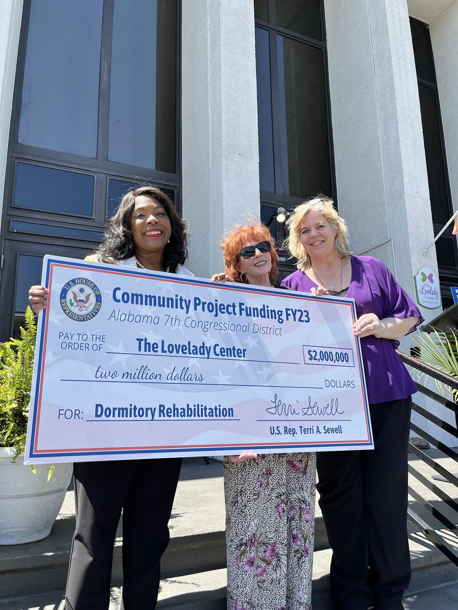 RepTerriSewell's tweet photo. Today I was thrilled to tour the Lovelady Center and see the progress being made to improve their phenomenal campus!

I was proud to secure $2 Million for this exciting project in FY 2023, which incudes roof repairs and updates to their dorms! 🙌🏾 https://t.co/piuSqGMVPN