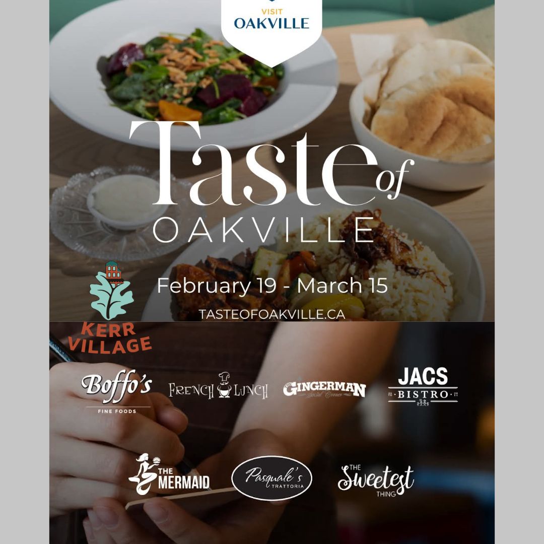 Taste of Oakville starts February 19 - March 15
Support our local Kerr Village Restaurants.
#kerrvillage #kerrvillagebia #tasteofoakville #visitoakville