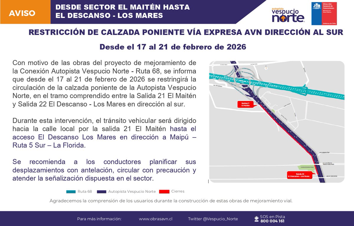 Autopista Vespucio Norte tweet media