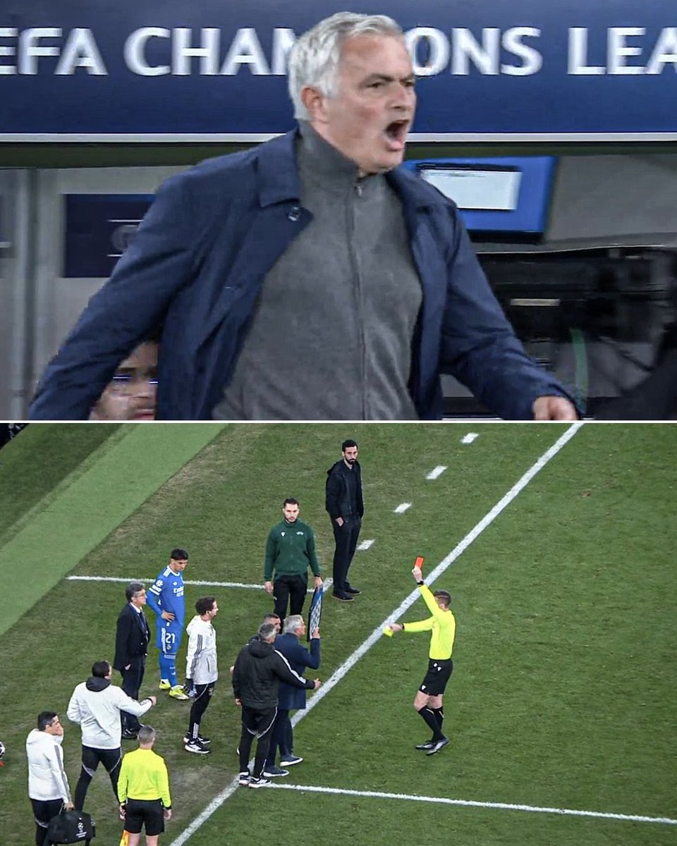 جوزيه مورينيو لن يكون حاضرًا على دكة البدلاء في سانتياغو برنابيو خلال المواجهة❌️🤯