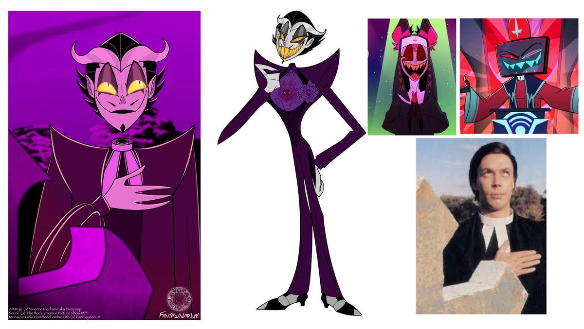 Fantasynarium92's tweet image. #hazbinhotel #Hazbinhoteloc #HazbinHotelVox #HazbinHotelAlastor #villains 
Got inspire of Both Alastor’s &amp;amp; Vox Church Outfits for my Villain Oc. And Something Iconic from “The Rocky Horror Picture Show”