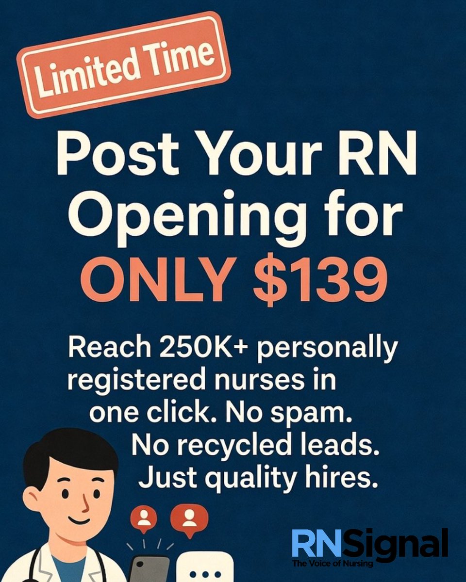 RNSignal's tweet image. Join RNSignal.com – the magazine for RNs! Connect with fellow nurses, access resources, and stay up-to-date on the latest in healthcare. Your career will thank you! #RNSignal #RNnetwork #nursingcommunity #healthcareheroes 🏥
