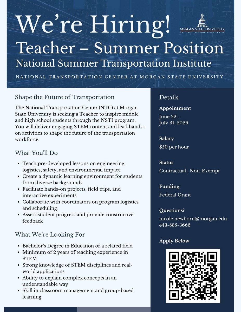 The National Transportation Center at Morgan State tweet media