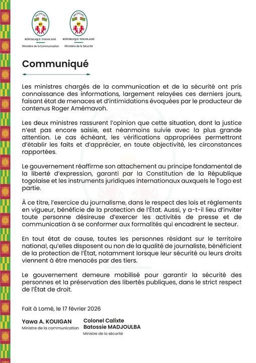 Ministère de la Sécurité - Togo tweet media