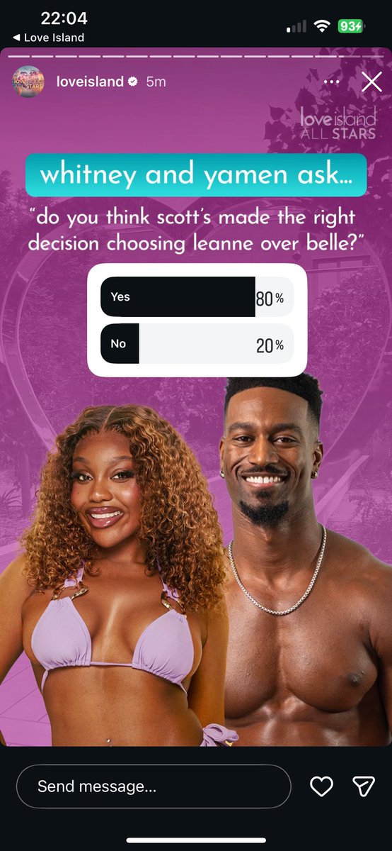Why are 80% of the islanders questions about Leanne and Scott? Is it crack they’re smoking in there? #LoveIslandAllStars