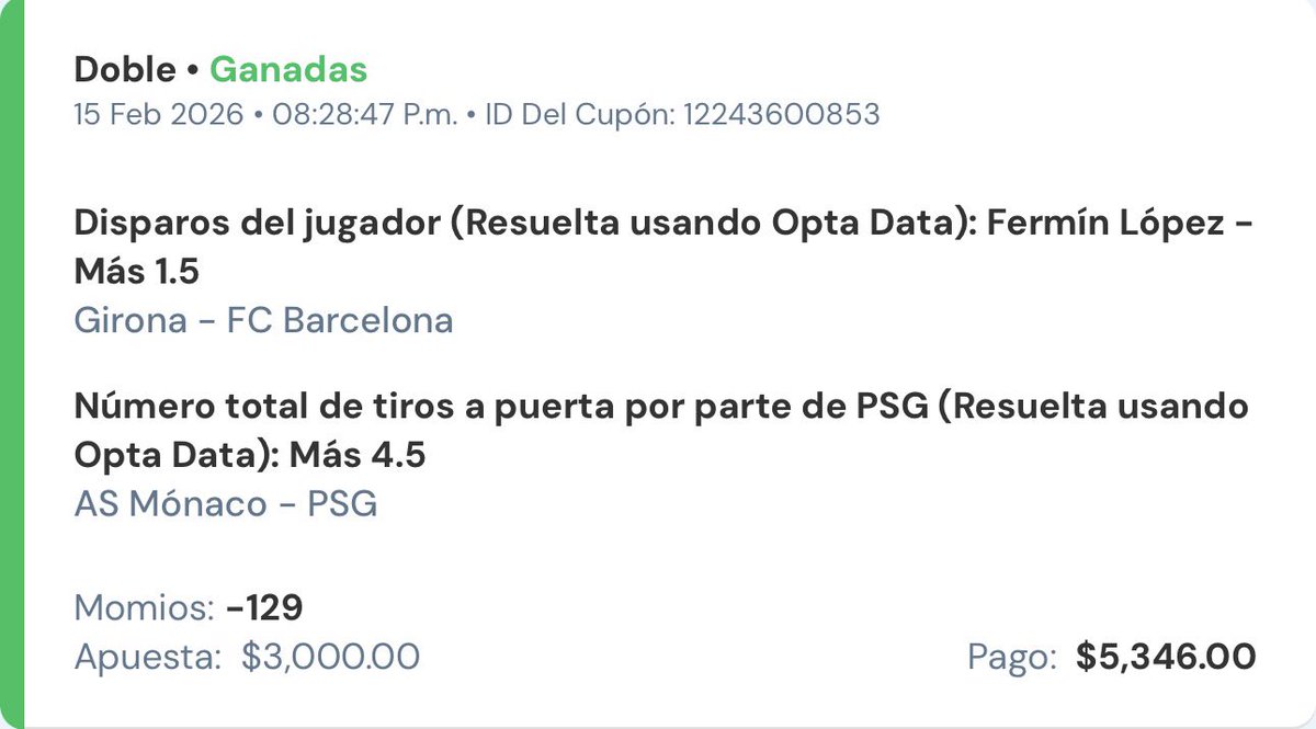 Otra jornada de Champions, otro día de irnos perfectos en collabs con <a href="/AguilaPick/">Aguila Props</a> ⚽️✅

Se van $400 para alguno que deje su interacción y nos siga a ambos en X 🔁

Código Draftea: UNTURBO para que te den 4 APUESTAS GRATIS 📲