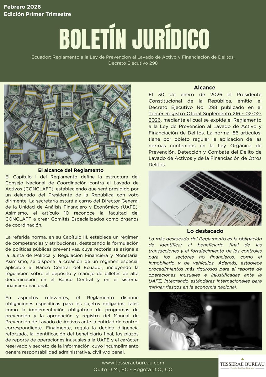 TesseraeBureau's tweet photo. Ecuador: Compartimos informativo jurídico.

#seguimosconectados #stillconnected https://t.co/Tr8HyUgdSU