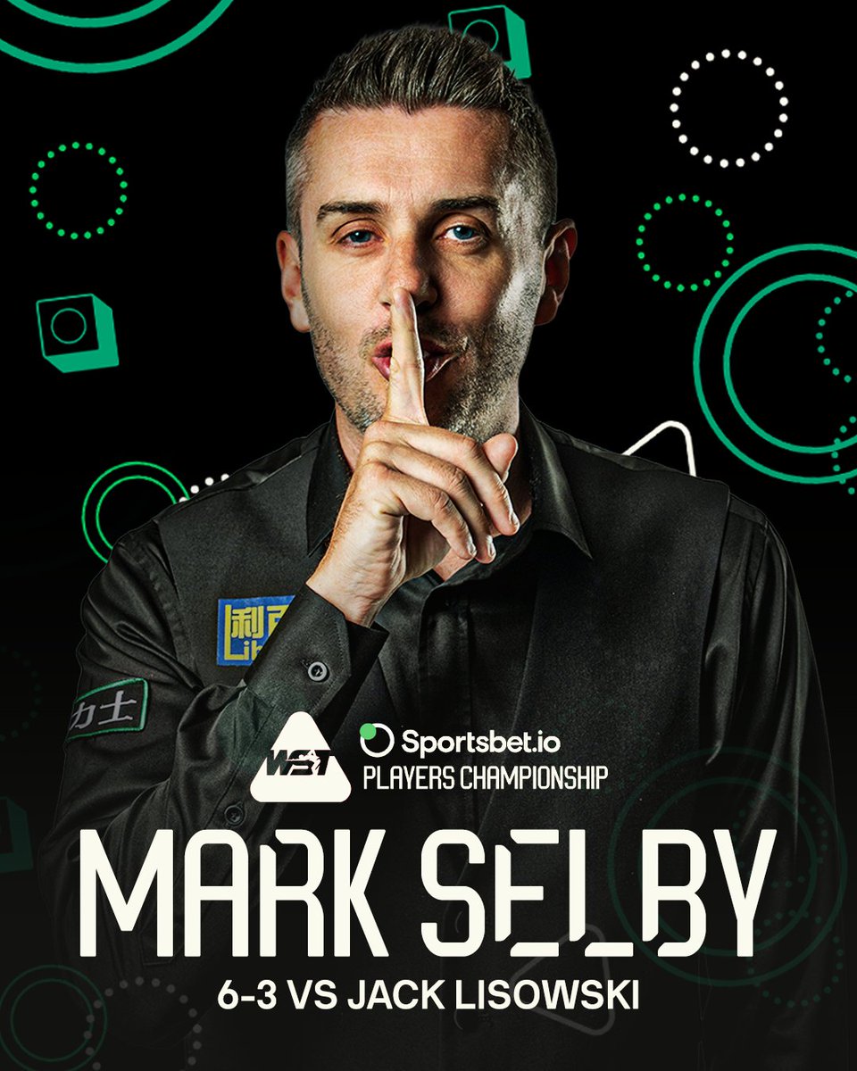 YOU CAN’T GIVE HIM CHANCES.

Mark Selby mixes sharp break-building with trademark matchplay to capitalise on an up-and-down display from Jack Lisowski and reach the last eight in Telford.

#PlayersChampionship