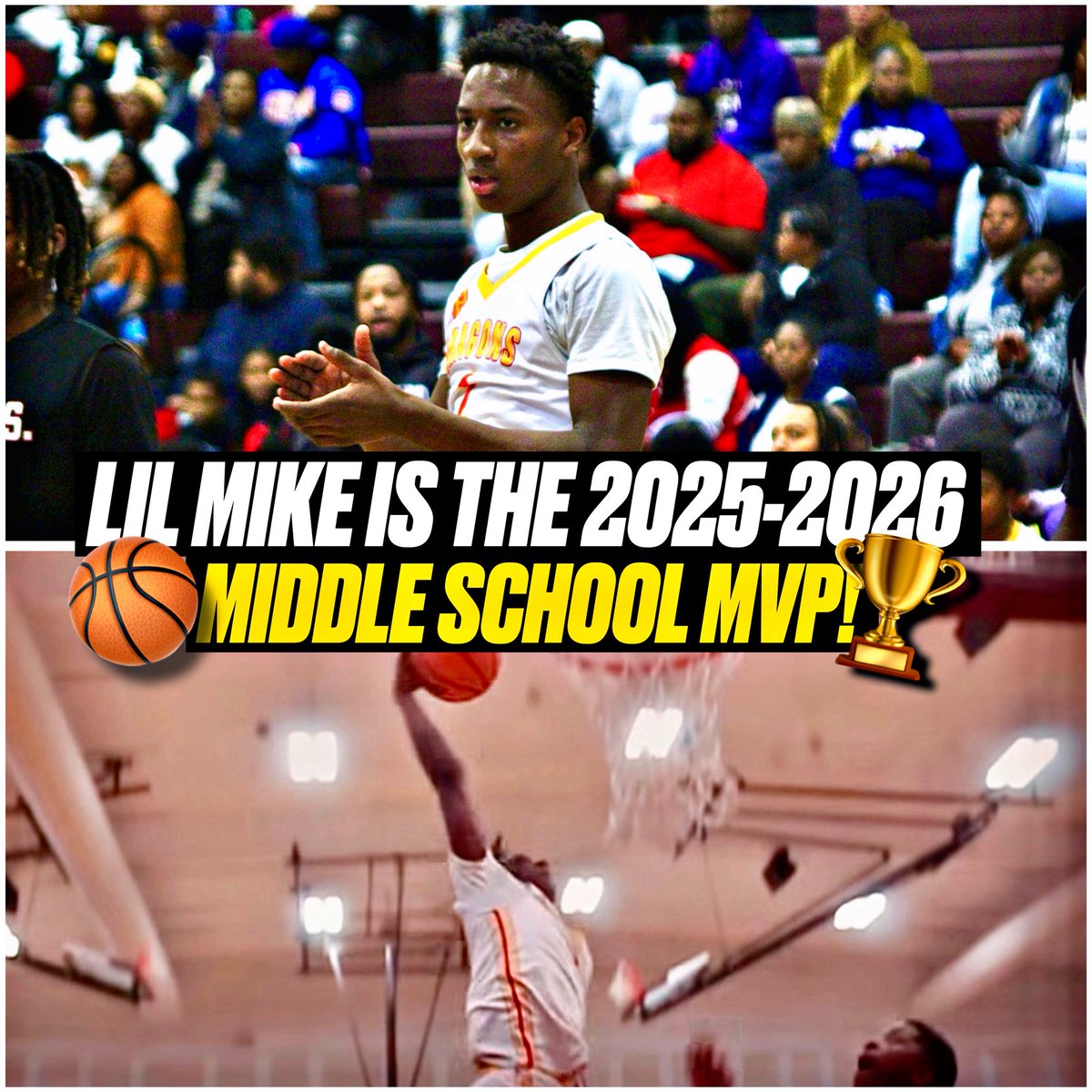 DatGirlSnaps's tweet photo. Michael “Lil Mike” McGee Jr. is your 2025-2026 Middle School MVP!🏆 @MichaelMcgeeJr_ ’s performance all season ultimately won the fans over as he came out with the victory in fan votes via Instagram!🔥

#MVP #MiddleSchoolBasketball #Basketball https://t.co/nGZkaNMERA
