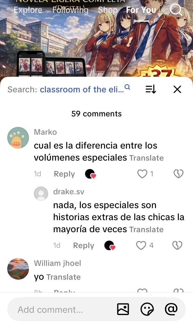 AlejBerzerk's tweet photo. Algo chistoso que vi en Tik Tok. Una persona vendiendo los volumenes de Classroom of The Elite en digital , si en PDF. Cuando lo puedes encontrar gratis en internet. No me sorprenderia ver libros pirateados con la traduccion de alguna traductora xD. https://t.co/IvvPY36gIF