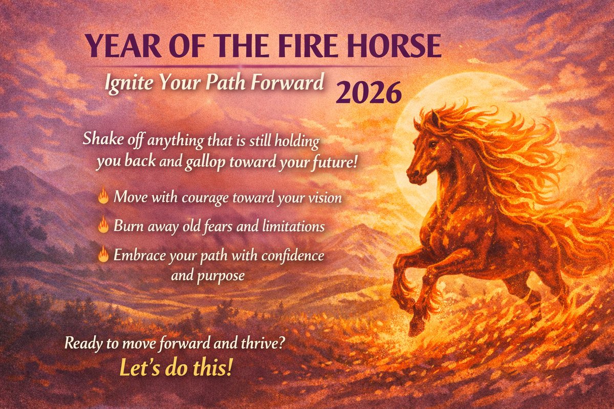 LiveLifeSpirit's tweet photo. 🔥As we close the chapter on the Year of the Wood Snake, we honor the deep inner work it asked of us. Now the energy shifts!💫
#LunarNewYear2026 #YearOfTheFireHorse #SpiritualGrowth #Transformation #LiveTheSongOfYourSoul #NewBeginnings https://t.co/88tZxQQN9U