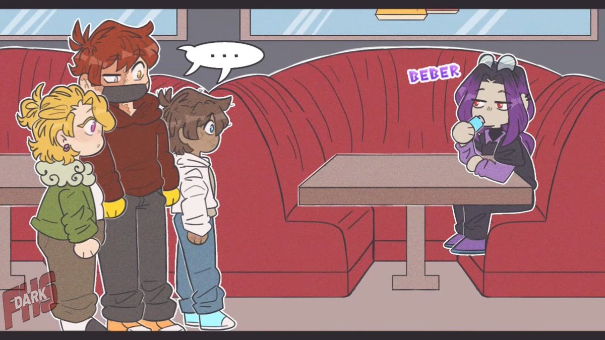 💛: ¿Pero que?... ¿Tú cuando llegaste aquí?
❤️: Hace como unos... ¿Cuarenta minutos?. Aaaaah... Pensé que íbamos reunirnos dentro del lugar 
💛🩷🩶:...
Que puntual nos salió bonnie #FHSDARK