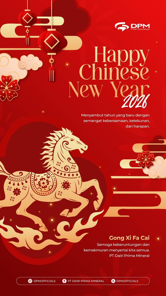 DPMofficials's tweet photo. Selamat Tahun Baru Imlek 2026 🧧✨

PT Dairi Prima Mineral mengucapkan Gong Xi Fa Cai.
Semoga tahun yang baru membawa semangat kebersamaan, ketekunan, serta keberuntungan dan kemakmuran bagi kita semua.
Mari melangkah bersama menyambut peluang dan harapan baru di tahun ini.

#DairiPrimaMineral 
#ResponsibleMining
#RevolutionizingMining