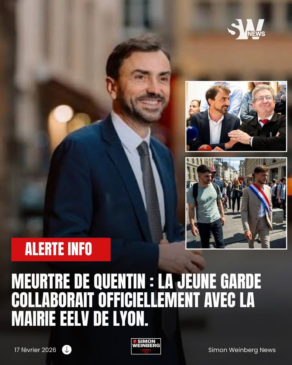 🔴⚖️| LYON > Meurtre de Quentin : la Jeune Garde collaborait officiellement avec la mairie EELV de Lyon. Dans un entretien accordé à Actu Lyon, l’adjoint à la sécurité de la ville dirigée par Grégory Doucet (EELV) expliquait que la municipalité collaborait avec plusieurs